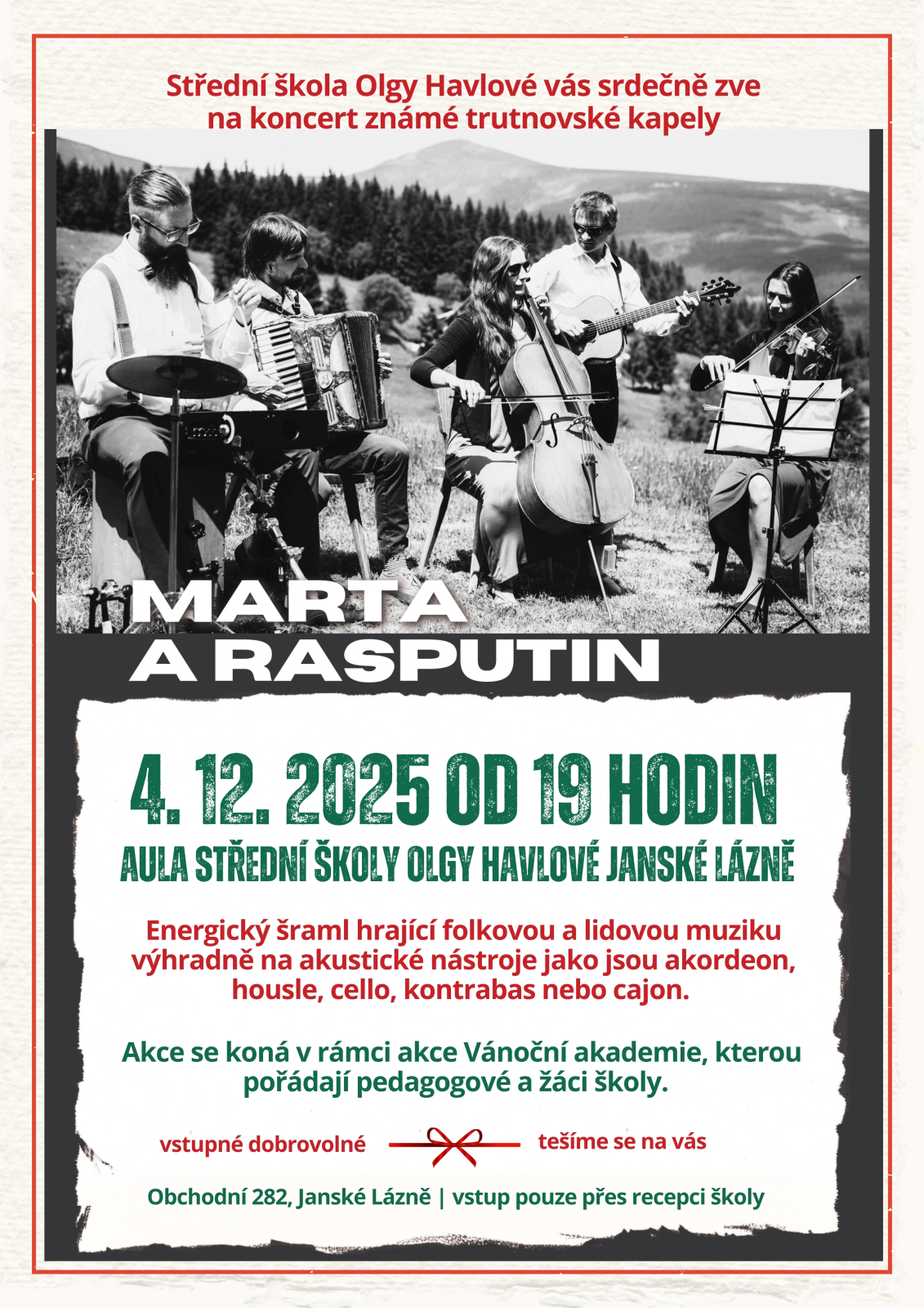 Koncert kapely Marta a Rasputin 