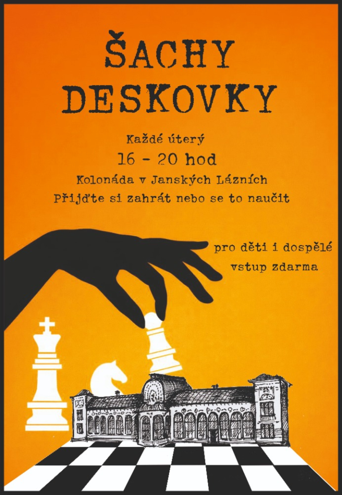 Šachy a deskové hry na kolonádě