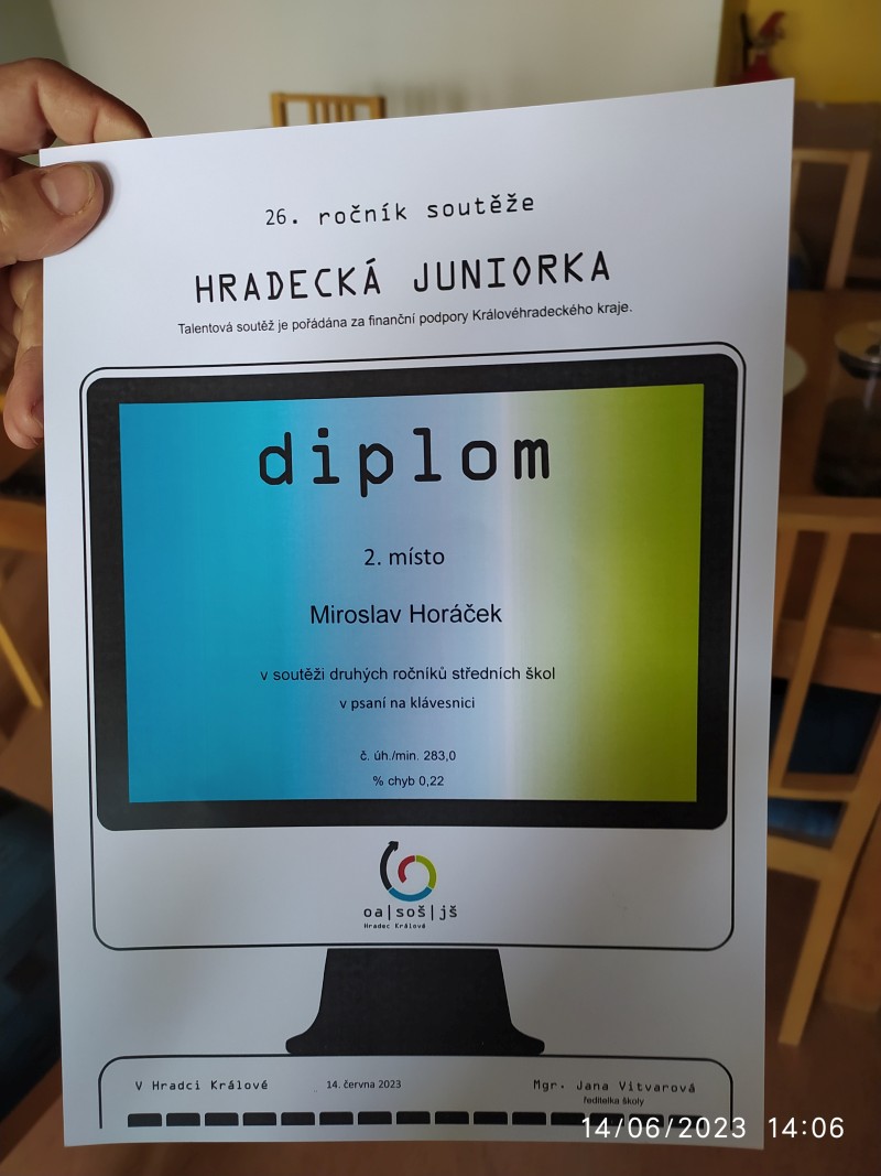 Miroslav Horáček - diplom